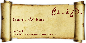 Csont Ákos névjegykártya